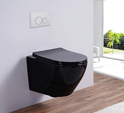 Esbano Унитаз Azalea подвесной безободковый черный – фотография-2